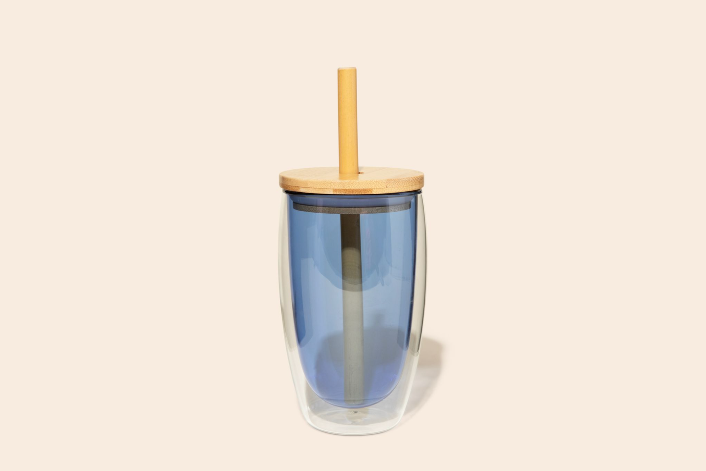Glass Tumbler with Bamboo Lid + Straw | Clear