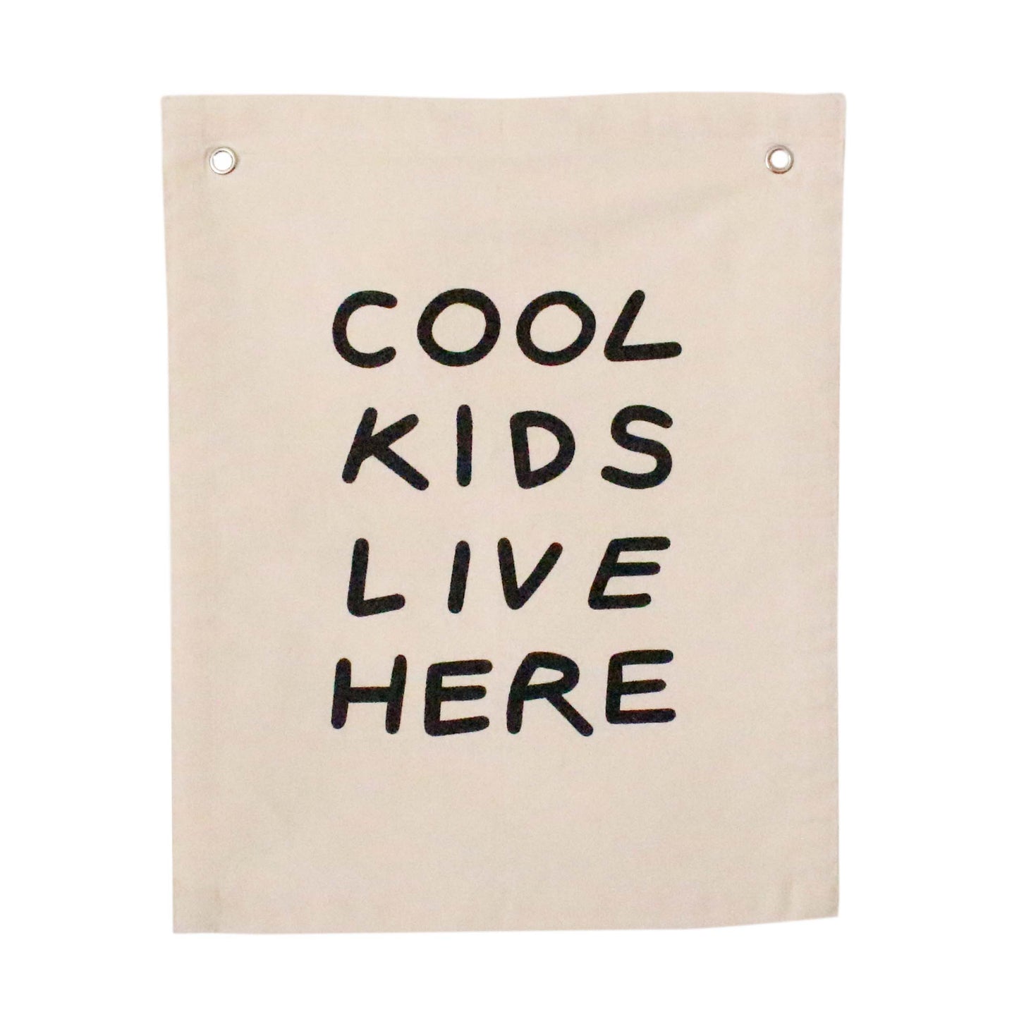 Cool Kids Canvas Banner: Checkered Taupe