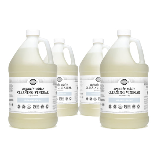 Organic White Vinegar - 50 grain: 4 - 1 Gallon Plastic Jugs