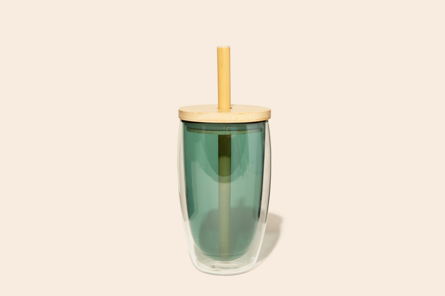 Glass Tumbler with Bamboo Lid + Straw | Clear