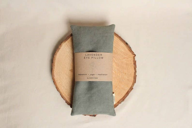 Lavender Eye Pillow - 100% Linen, Cotton, Flax Seeds, Green